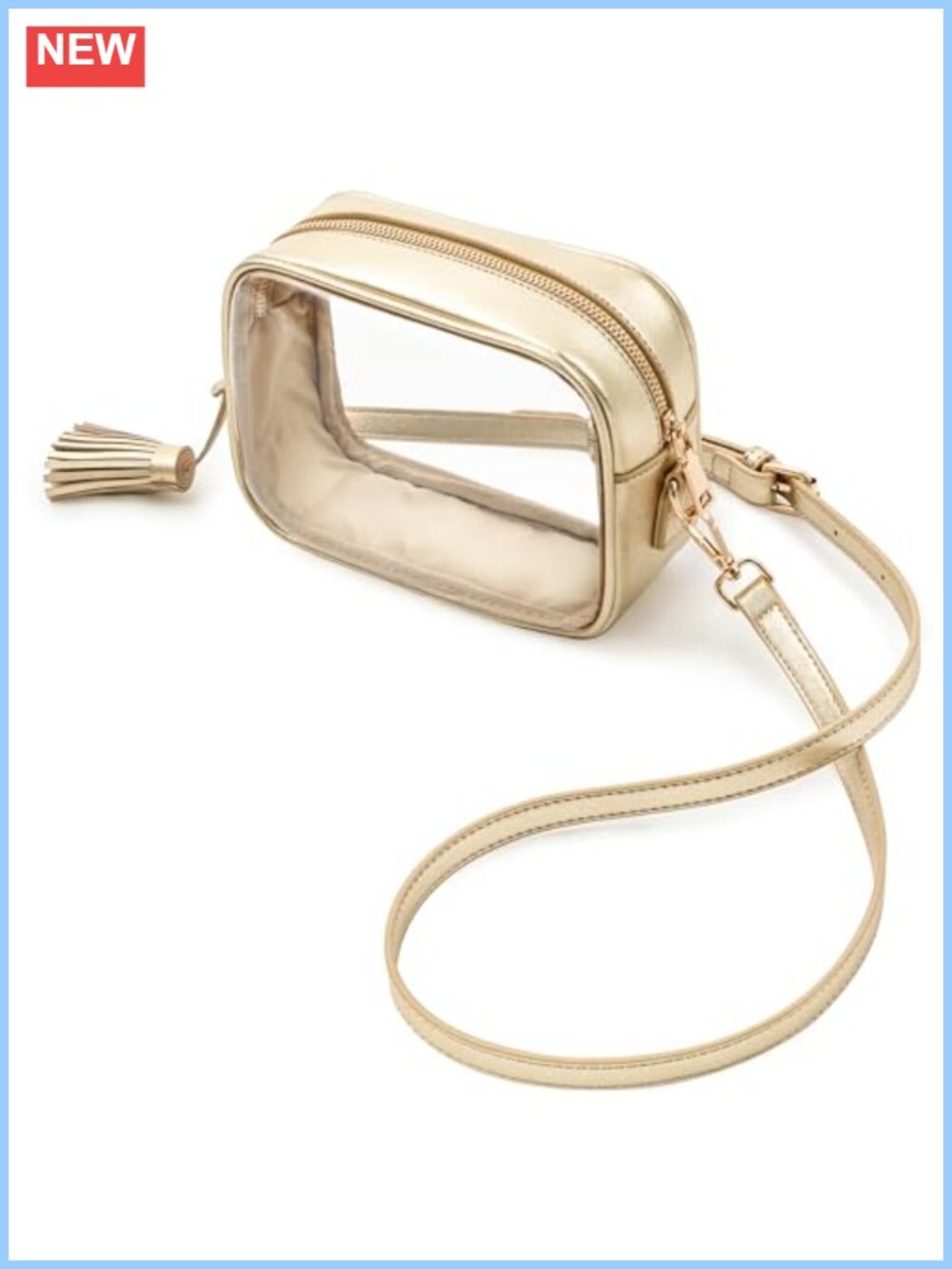 Yarnic Clear PVC Crossbody Bag Stadium Approved Adjustable Strap